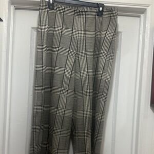 H&M Black and White Plaid Trousers